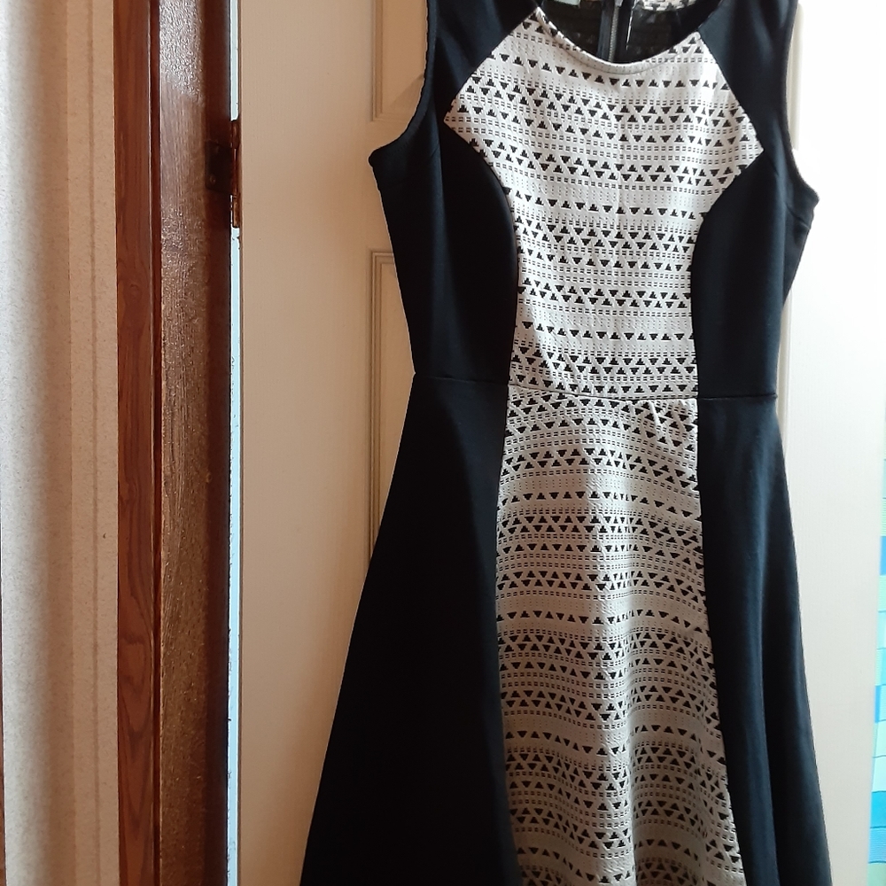 Maurice's black & white dress